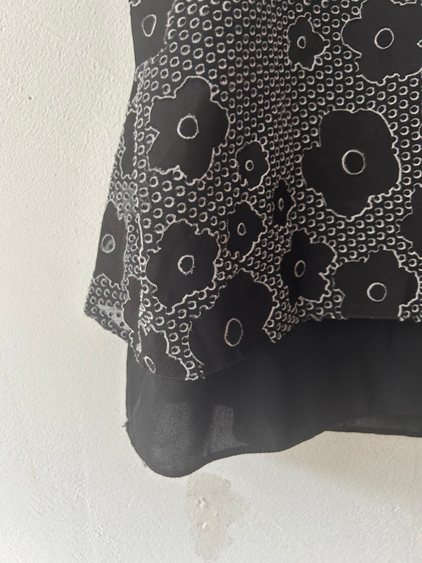 Flower print blouse.