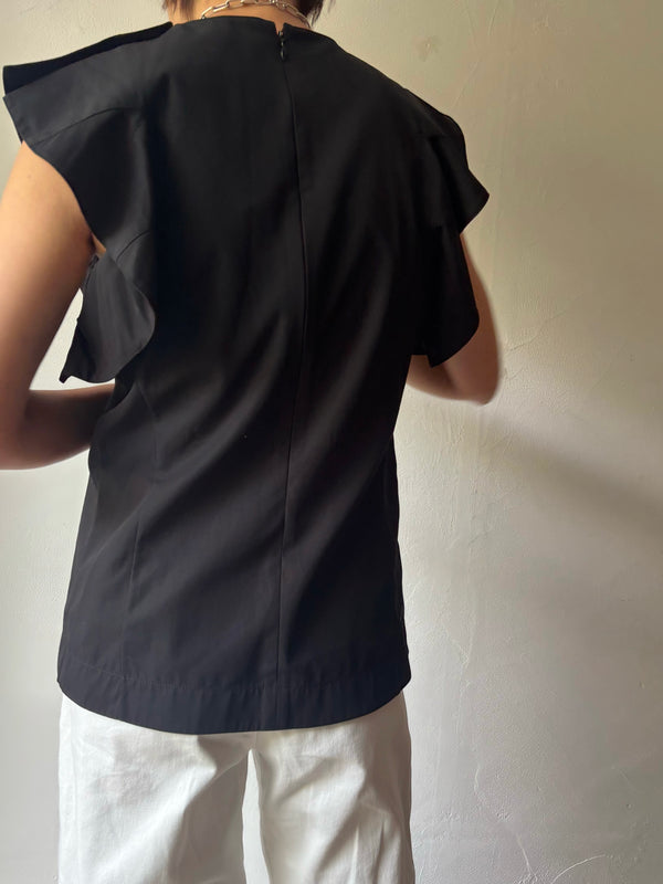 CELINE Black Cotton Blouse. By Phoebe Philo Archive.