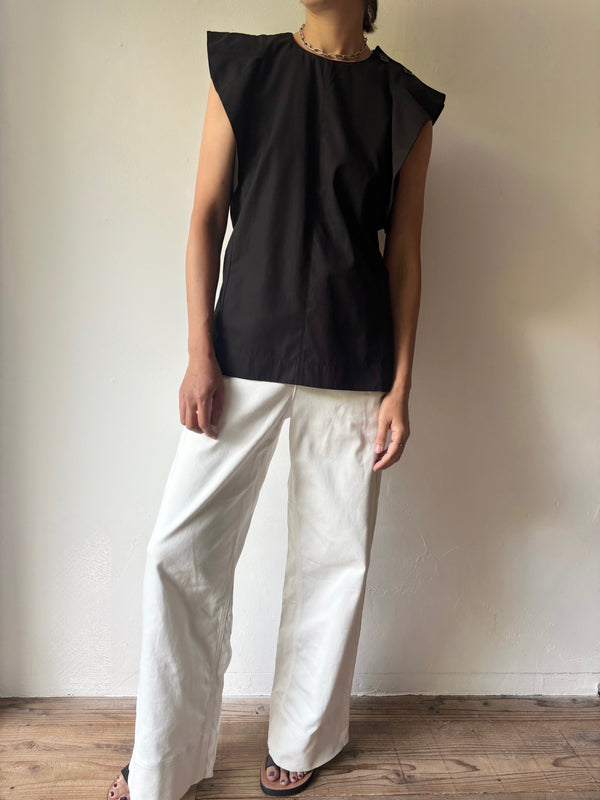 CELINE Black Cotton Blouse. By Phoebe Philo Archive.