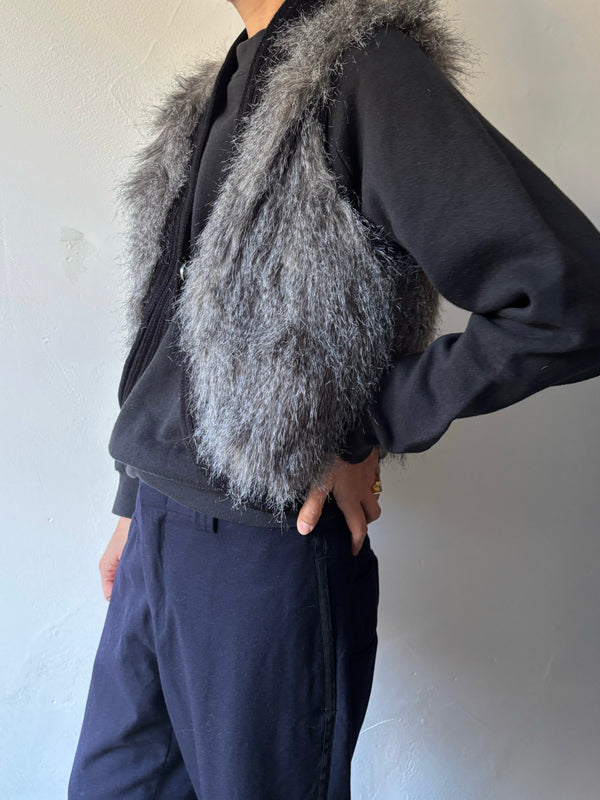 Silver fur vest.