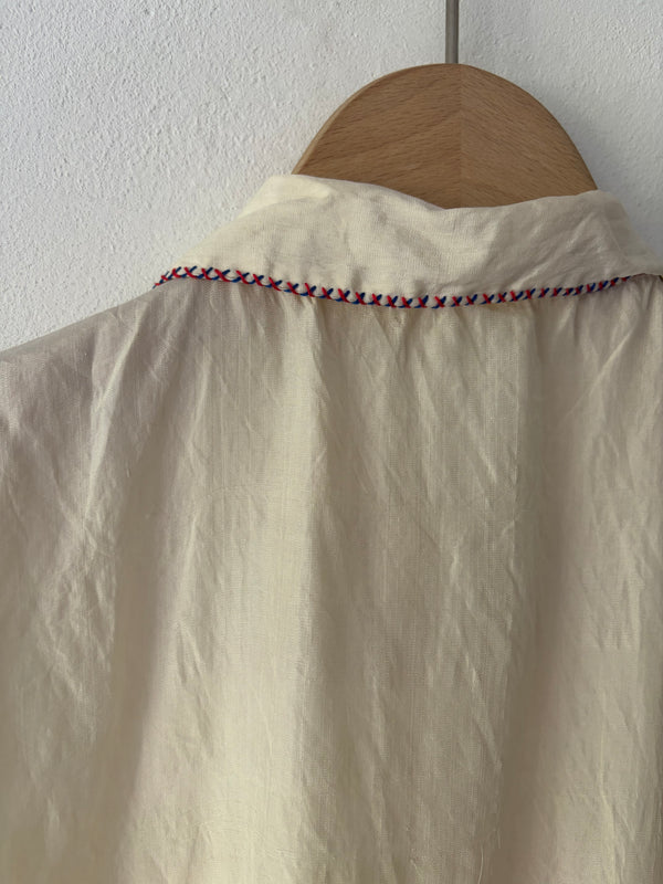 Vintage Needlework Silk Blouse