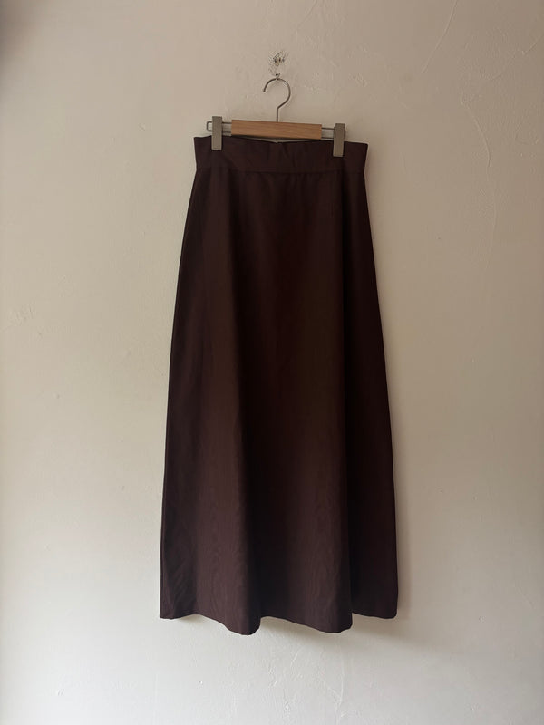Moire Pattern Brown Maxi Skirt.