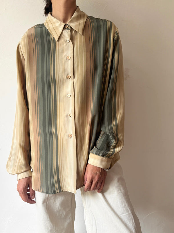 jones new york striped silk shirt.