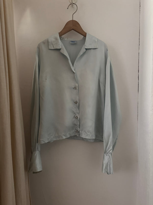 80's Jeweled Button Blouse.