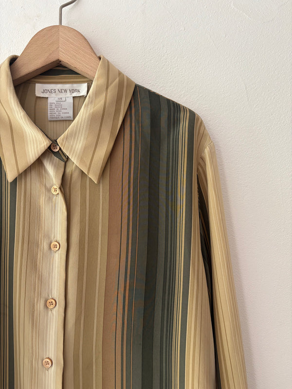 jones new york striped silk shirt.