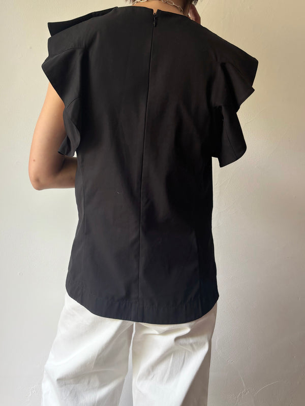 CELINE Black Cotton Blouse. By Phoebe Philo Archive.