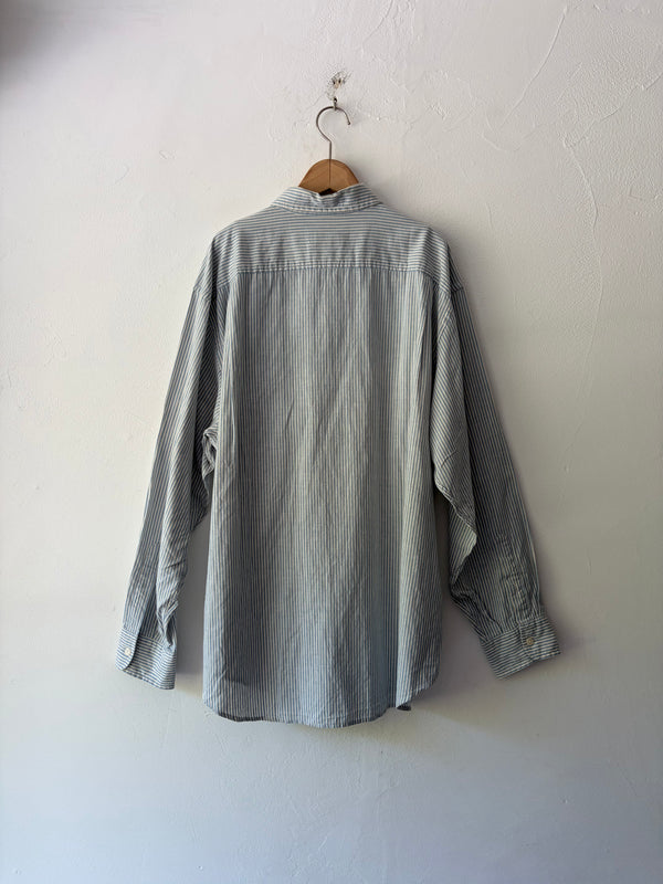 DKNY Cotton Linen Striped Shirt