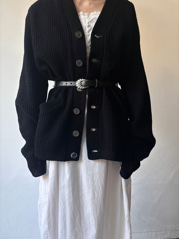 60's Black Knit Cardigan
