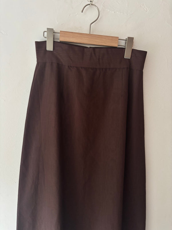 Moire Pattern Brown Maxi Skirt.