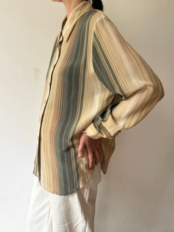 jones new york striped silk shirt.