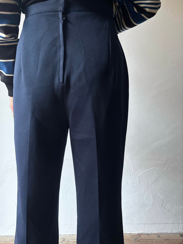 70's navy jersey pants