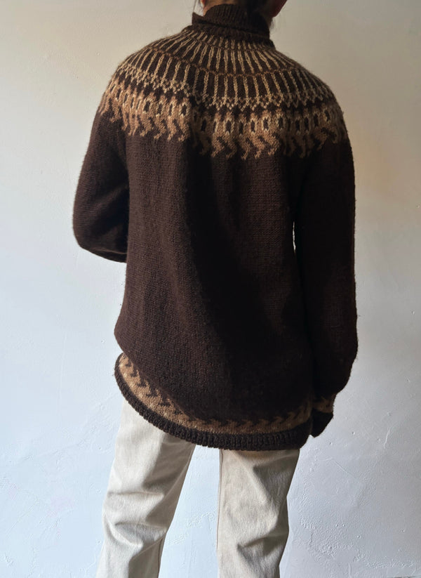 70's Nordic brown knit.