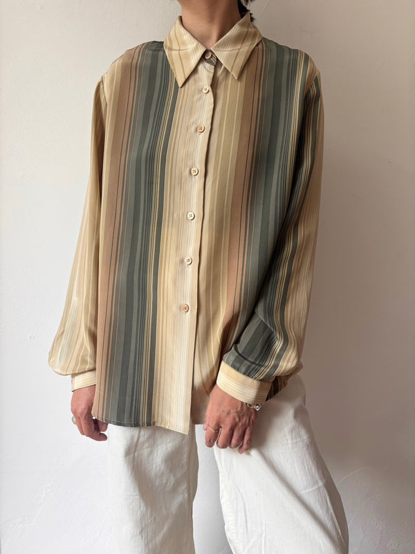 jones new york striped silk shirt.