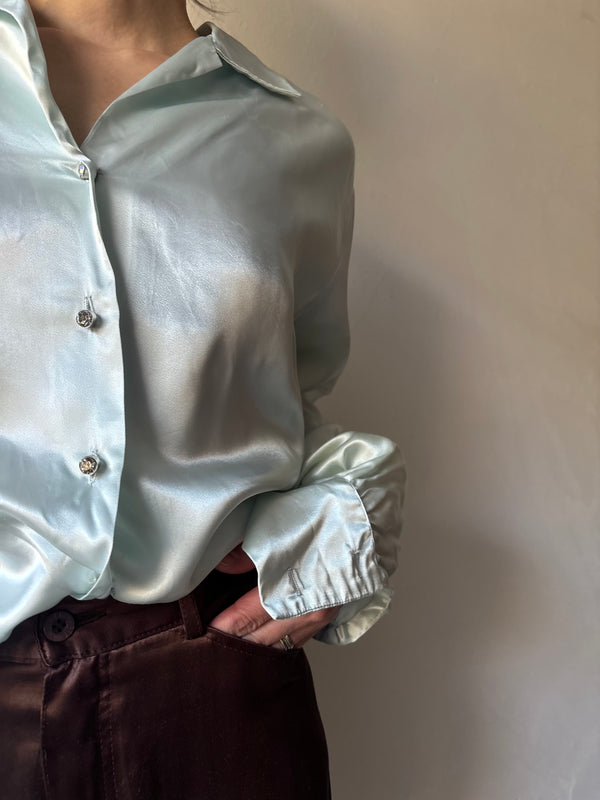 80's Jeweled Button Blouse.