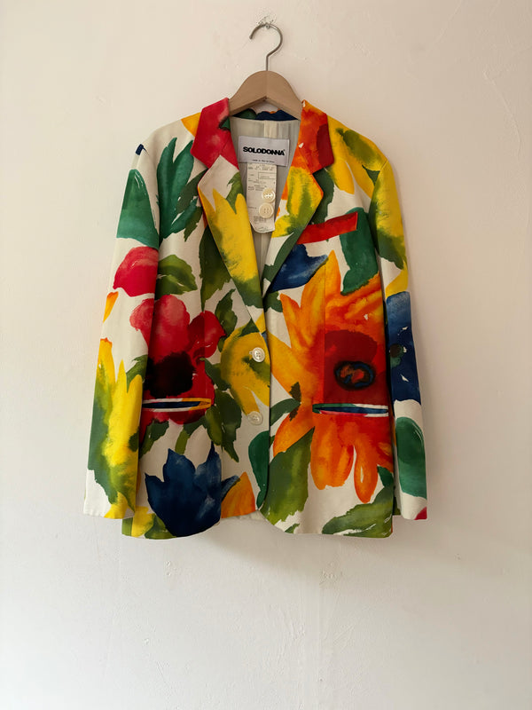 Floral Pattern Jacket. MADE IN ITALY.