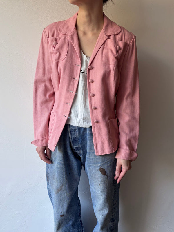 40's Koret California Covered Button Jacket.