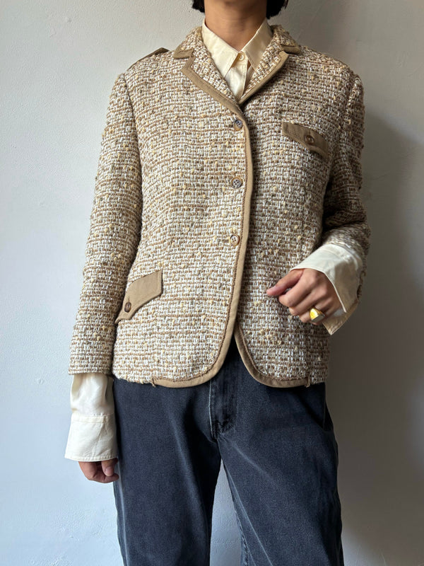 MIUMIU Beige tweed jacket.