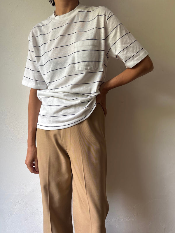 White×Navy Pocket Tee.