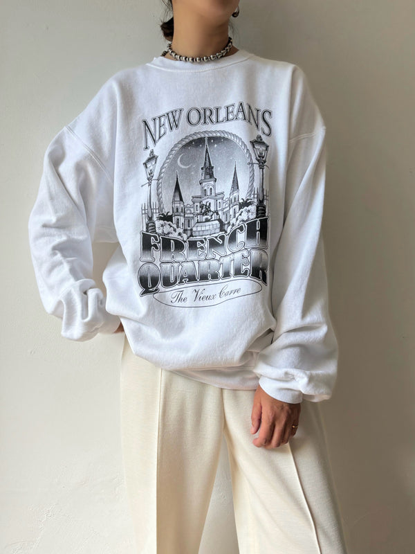 90's New Orleans White Sweat.