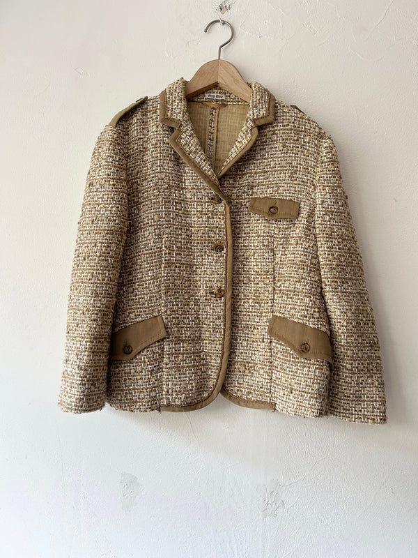 MIUMIU Beige tweed jacket.