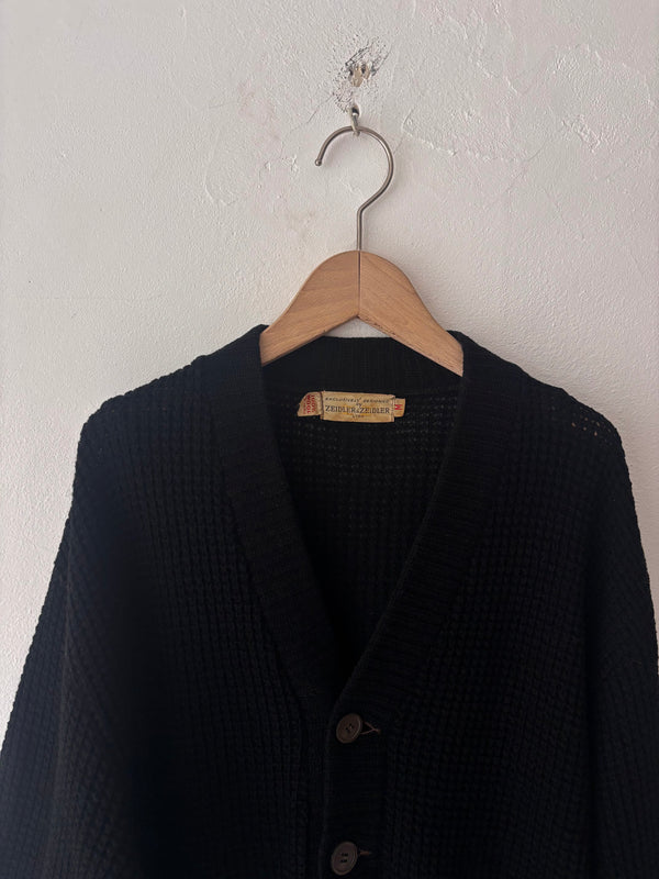 60's Black Knit Cardigan