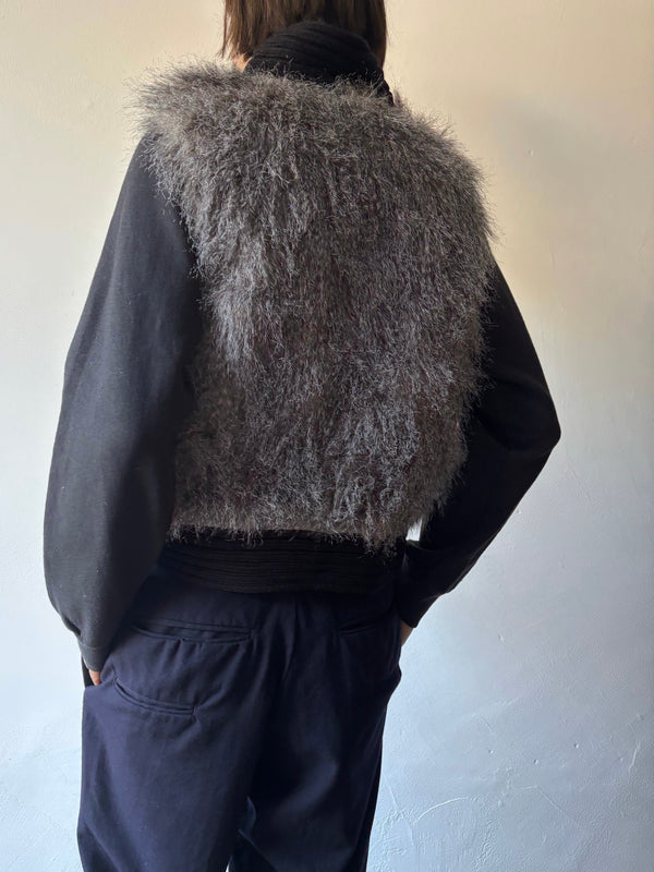 Silver fur vest.