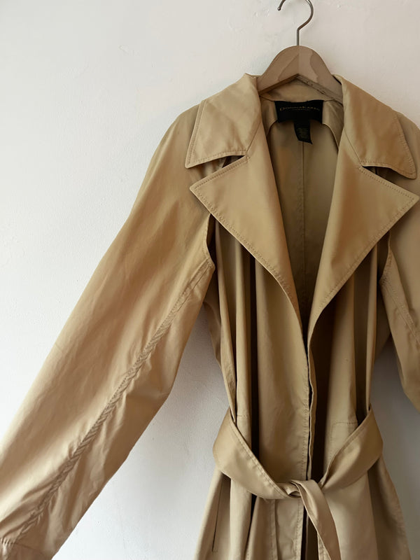 DONN AKARAN trench coat.