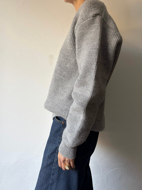 Saint James heather grey knit.