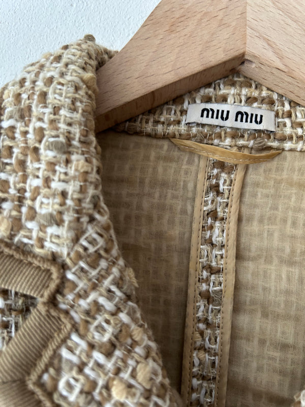 MIUMIU Beige tweed jacket.