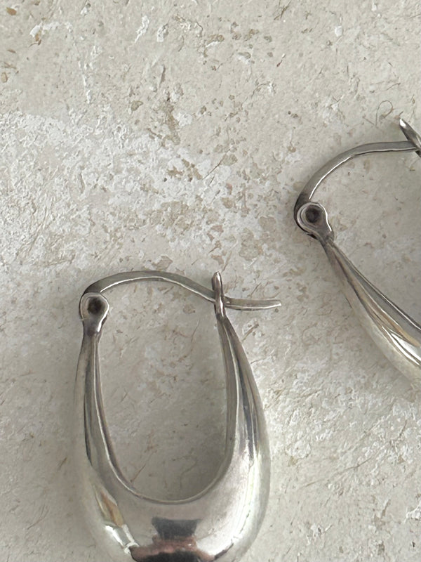 Vintage silver hoop earrings.