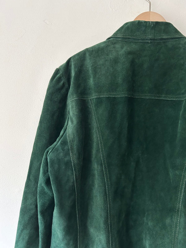 Green suede jacket.