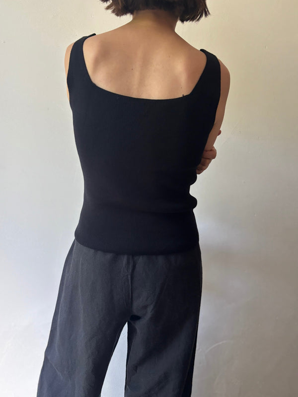 Black front zip top.
