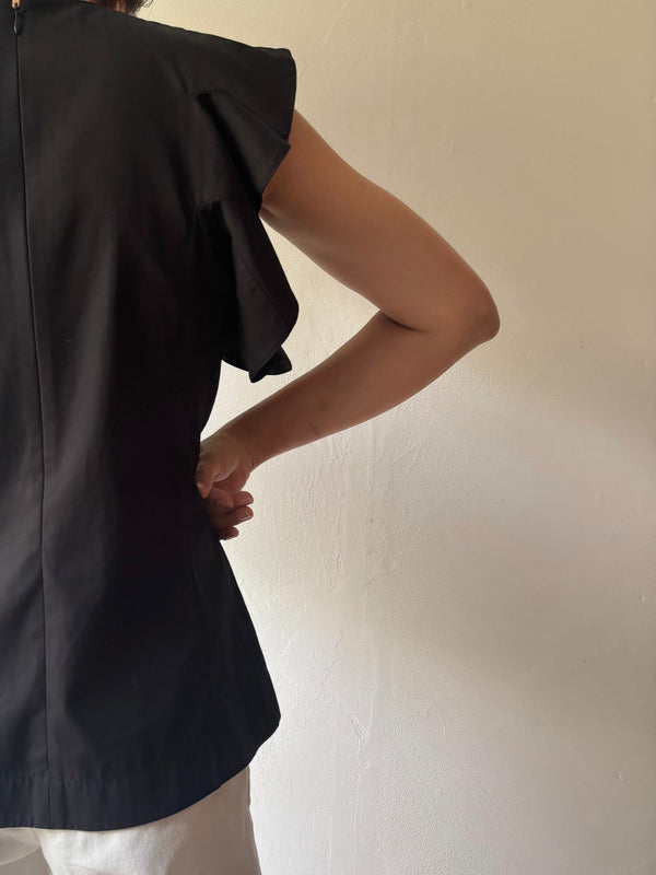 CELINE Black Cotton Blouse. By Phoebe Philo Archive.