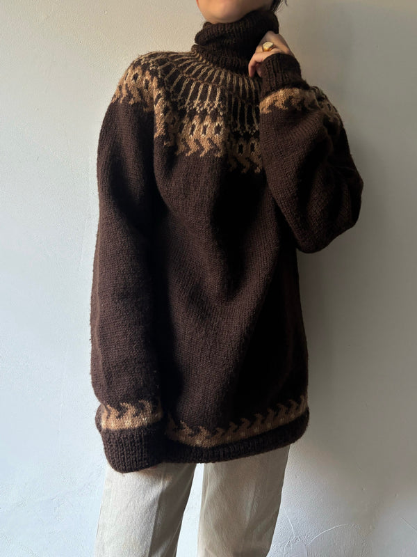 70's Nordic brown knit.