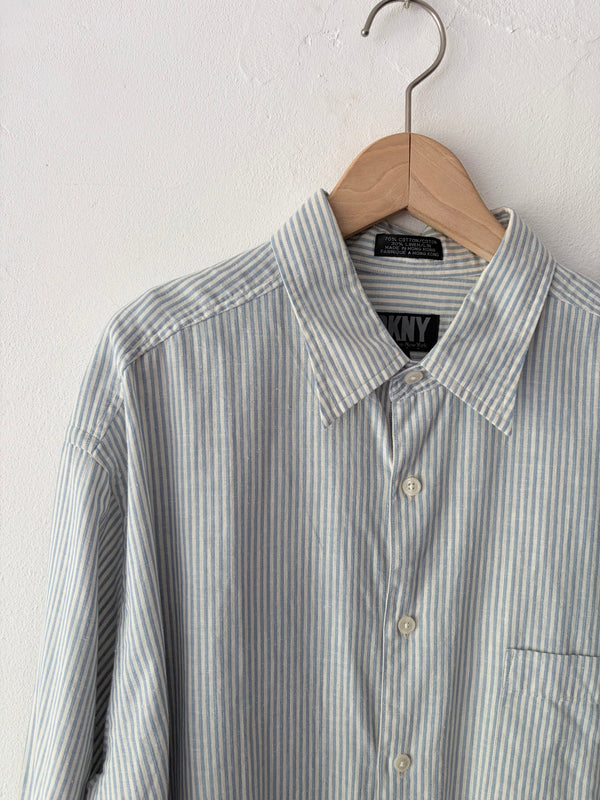 DKNY Cotton Linen Striped Shirt