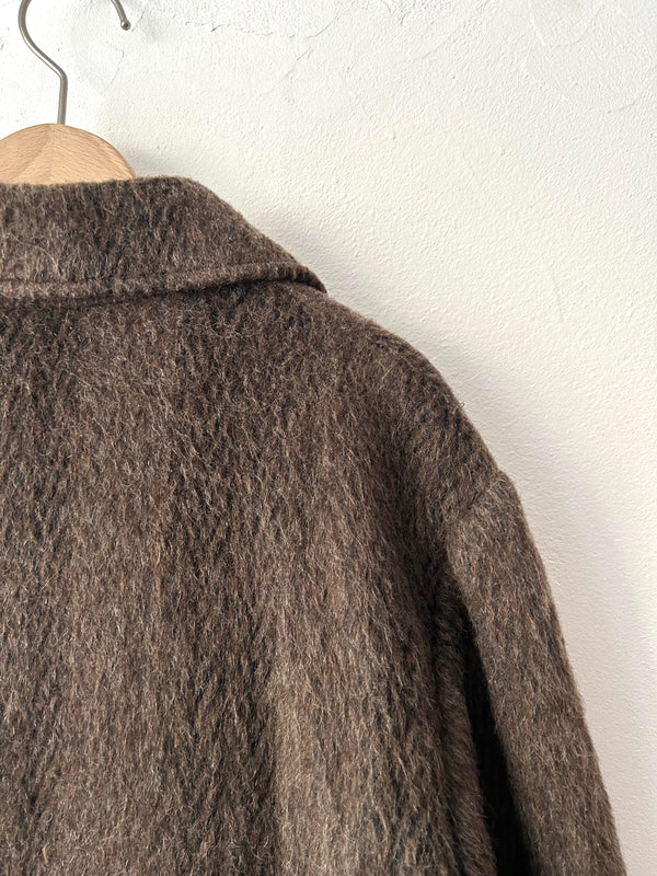 Lama wool and mohair brown coat.