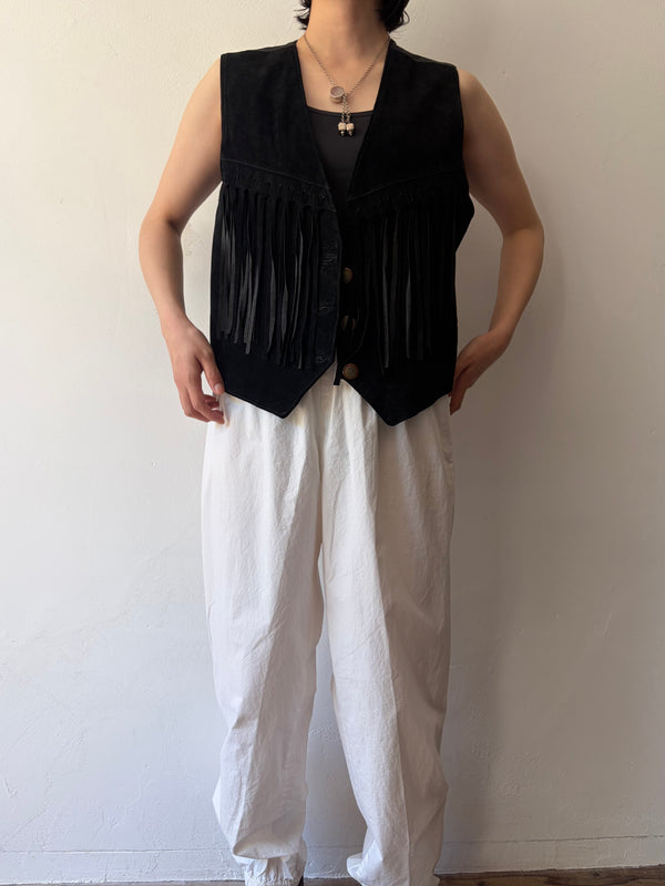 70's-80's Black Fringe Vest