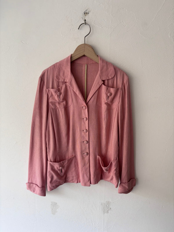 40's Koret California Covered Button Jacket.