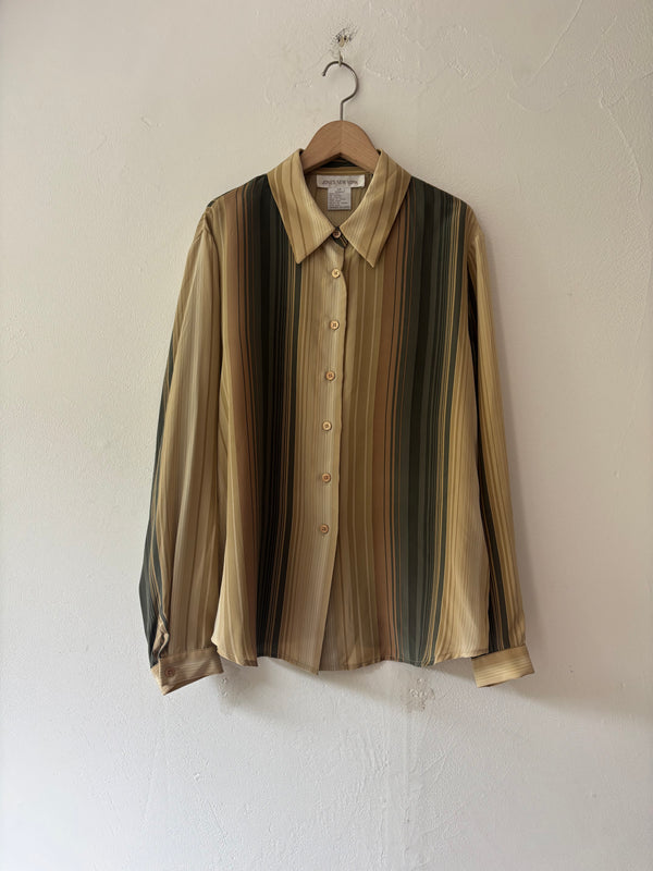jones new york striped silk shirt.
