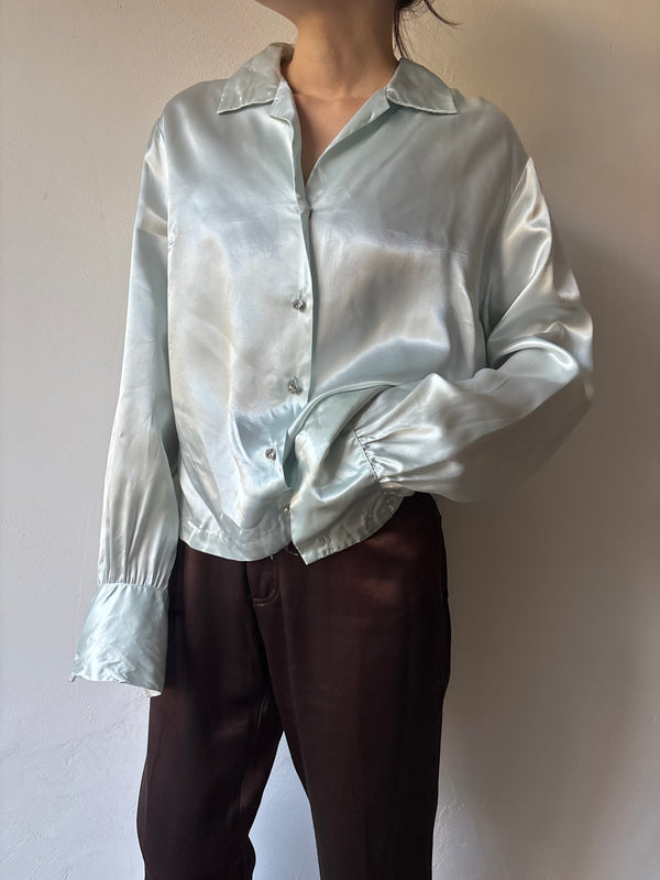 80's Jeweled Button Blouse.