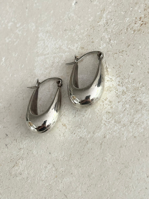 Vintage silver hoop earrings.