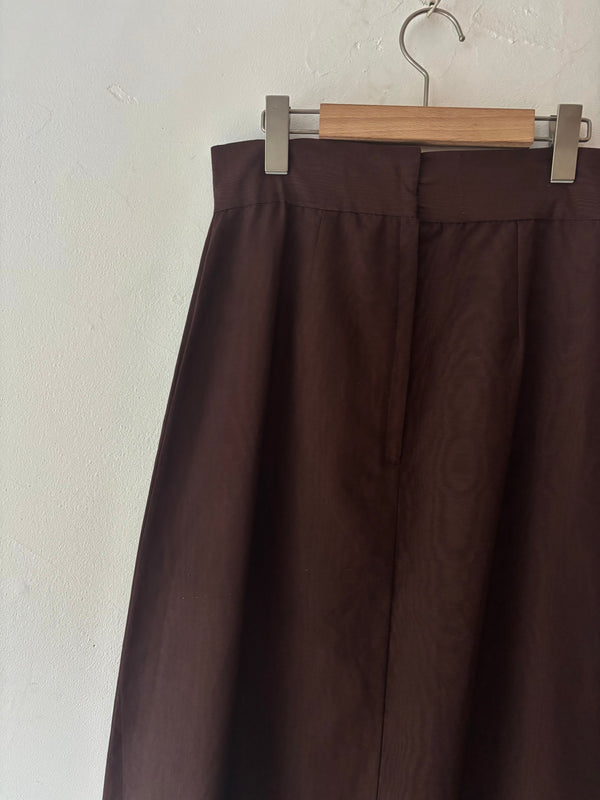 Moire Pattern Brown Maxi Skirt.