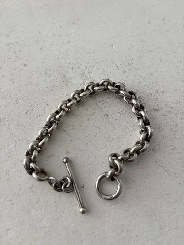 Vintage Rollo Chain Bracelet Silver925.ITALY.