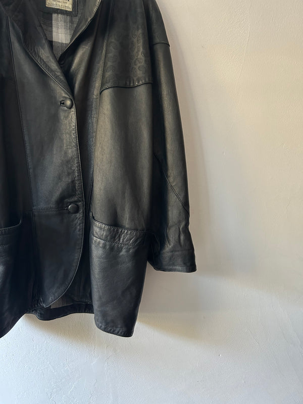 90's Black soft lether jacket.