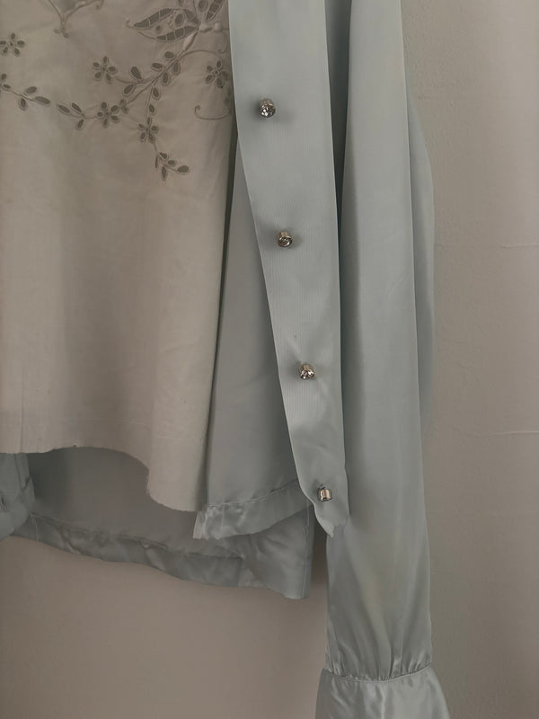 80's Jeweled Button Blouse.