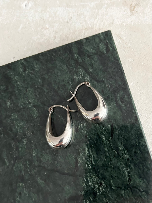 Vintage silver hoop earrings.