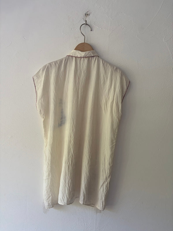 Vintage Needlework Silk Blouse