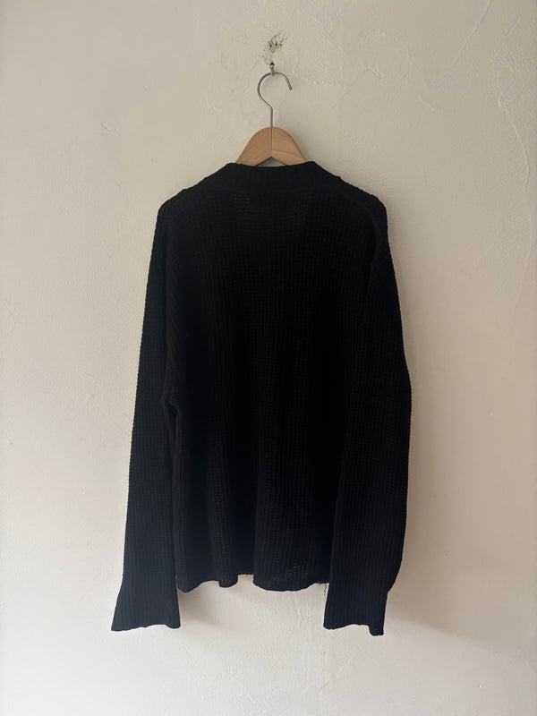 60's Black Knit Cardigan