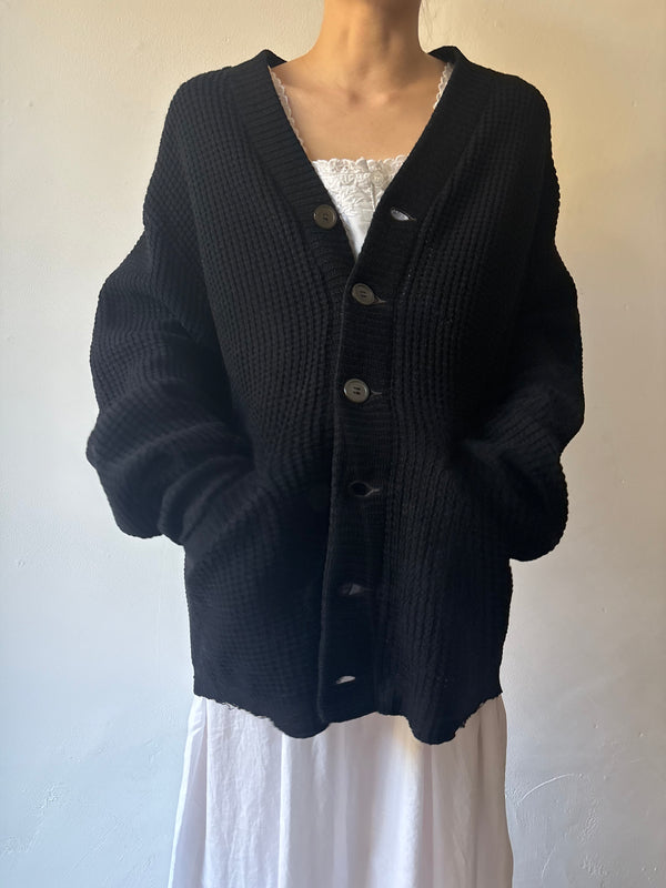 60's Black Knit Cardigan