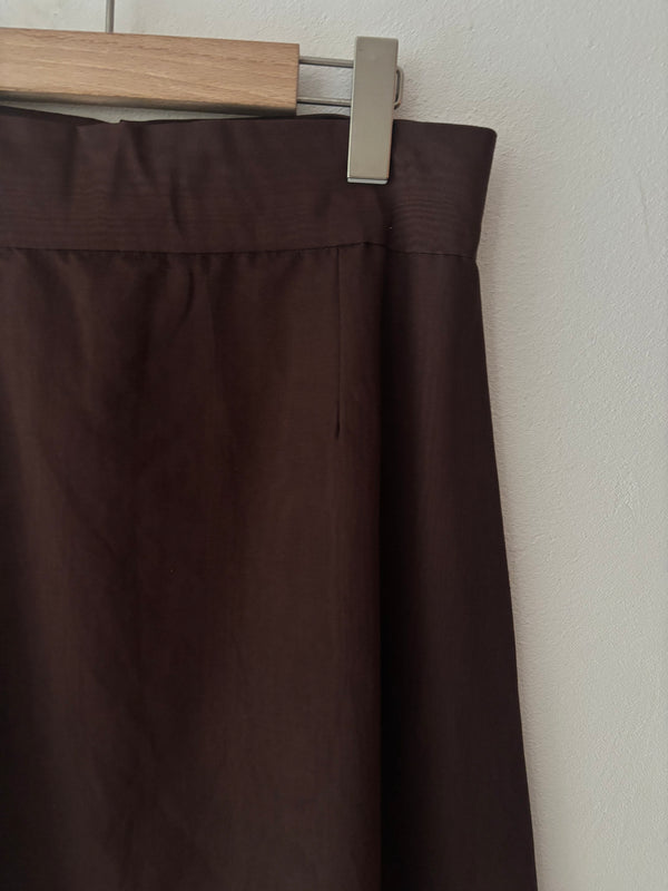 Moire Pattern Brown Maxi Skirt.